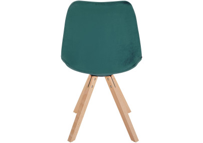 Fauteuil Sofia, velours, carré, vert