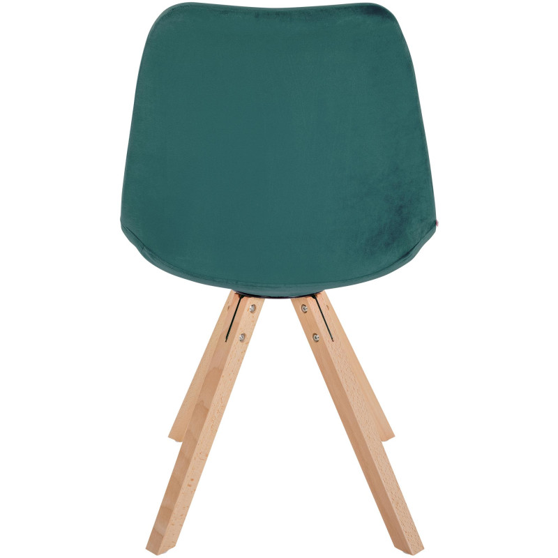 Fauteuil Sofia, velours, carré, vert
