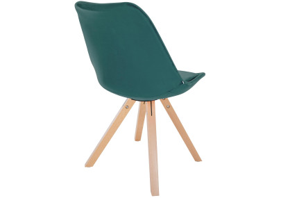 Fauteuil Sofia, velours, carré, vert