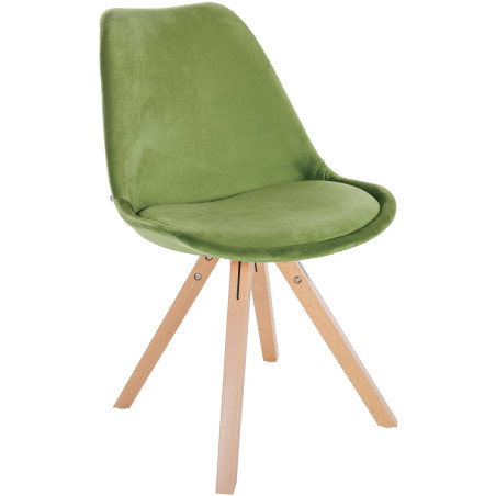Fauteuil Sofia, en velours, carré, vert clair
