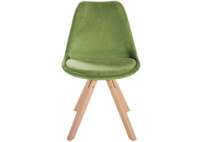 Asiento Sofia, en terciopelo, cuadrado, verde claro