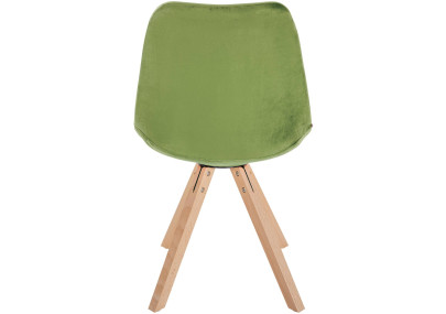 Asiento Sofia, en terciopelo, cuadrado, verde claro