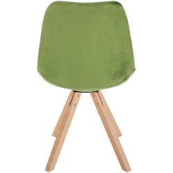 Fauteuil Sofia, en velours, carré, vert clair