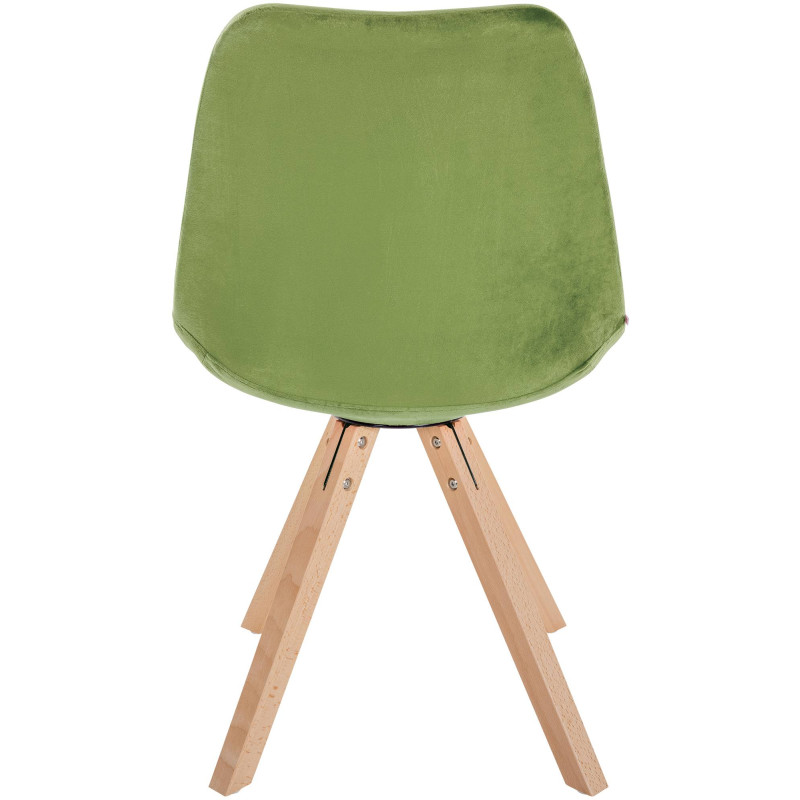 Fauteuil Sofia, en velours, carré, vert clair