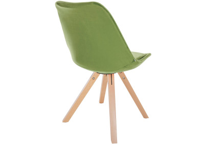 Fauteuil Sofia, en velours, carré, vert clair