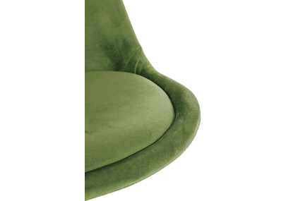Fauteuil Sofia, en velours, carré, vert clair