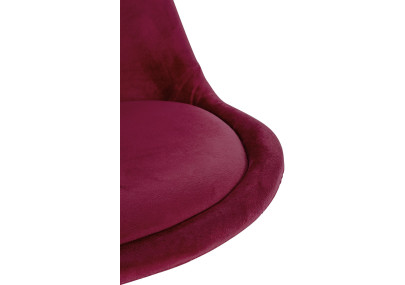 Fauteuil Sofia, velours, carré, bordeaux