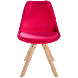 Fauteuil Sofia, velours, carré, rouge