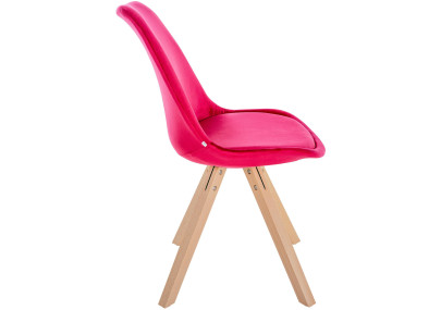 Fauteuil Sofia, velours, carré, rouge