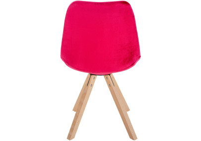 Fauteuil Sofia, velours, carré, rouge