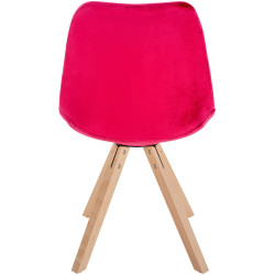 Fauteuil Sofia, velours, carré, rouge