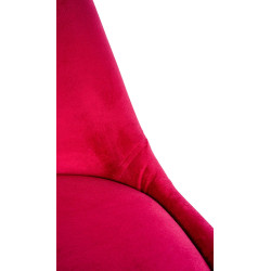 Poltrona Sofia, velluto, quadrata, rossa
