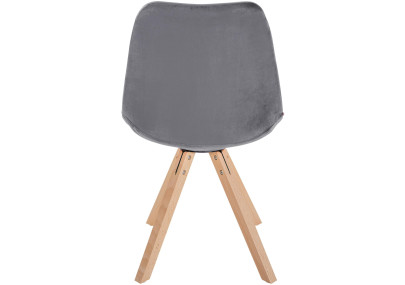 Fauteuil Sofia, en velours, carré, gris