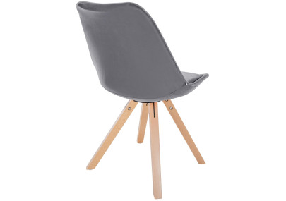 Fauteuil Sofia, en velours, carré, gris