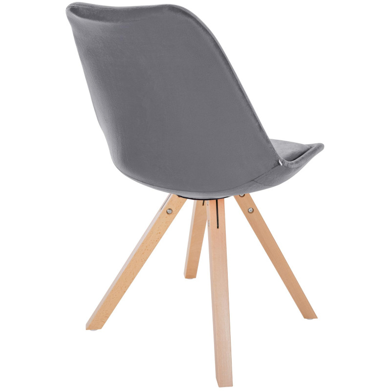 Fauteuil Sofia, en velours, carré, gris