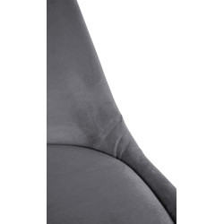 Fauteuil Sofia, en velours, carré, gris