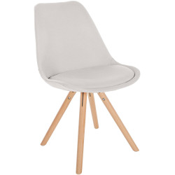 Chaise Sofia, redonda, tecido cor creme