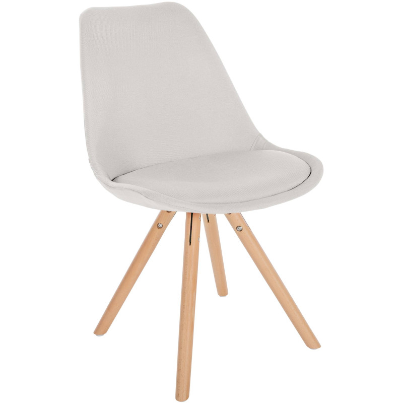 Chaise Sofia, ronde, tissu couleur crème