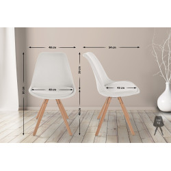 Chaise Sofia, ronde, tissu couleur crème