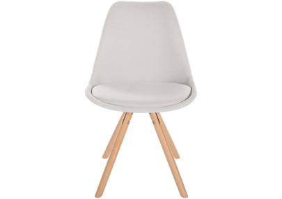 Chaise Sofia, ronde, tissu couleur crème