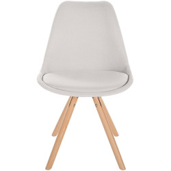 Chaise Sofia, ronde, tissu couleur crème