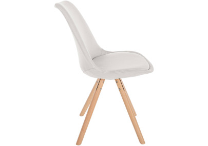 Chaise Sofia, ronde, tissu couleur crème