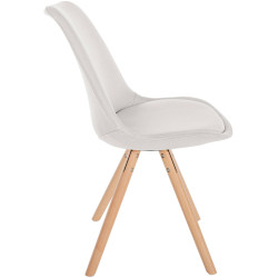Chaise Sofia, ronde, tissu couleur crème