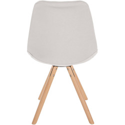 Chaise Sofia, ronde, tissu couleur crème