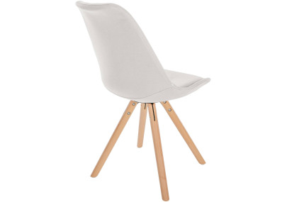 Chaise Sofia, ronde, tissu couleur crème