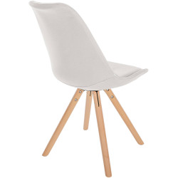 Chaise Sofia, ronde, tissu couleur crème