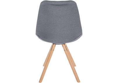 Fauteuil Sofia, tissu, rond, gris clair