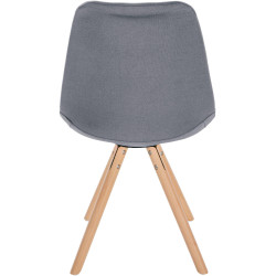Fauteuil Sofia, tissu, rond, gris clair