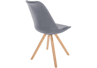 Fauteuil Sofia, tissu, rond, gris clair
