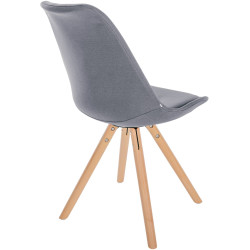 Fauteuil Sofia, tissu, rond, gris clair