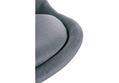 Fauteuil Sofia, tissu, rond, gris clair

