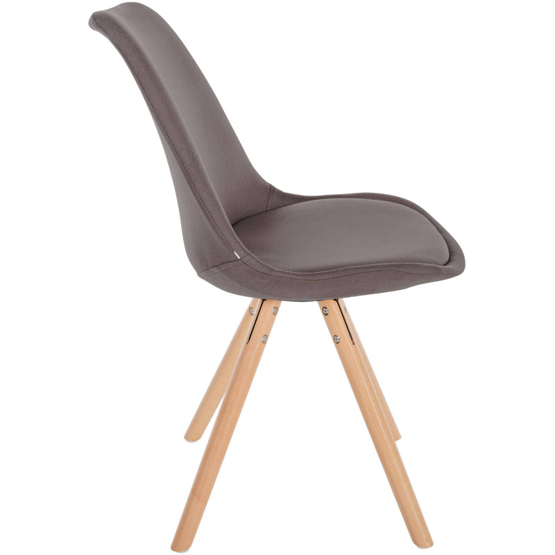 Chaise Sofia, redonda, tecido taupe