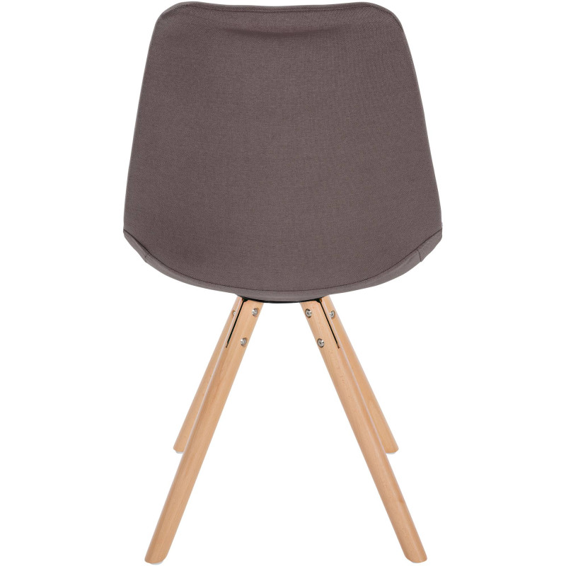 Chaise Sofia, redonda, tecido taupe