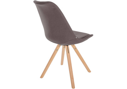 Chaise Sofia, redonda, tecido taupe