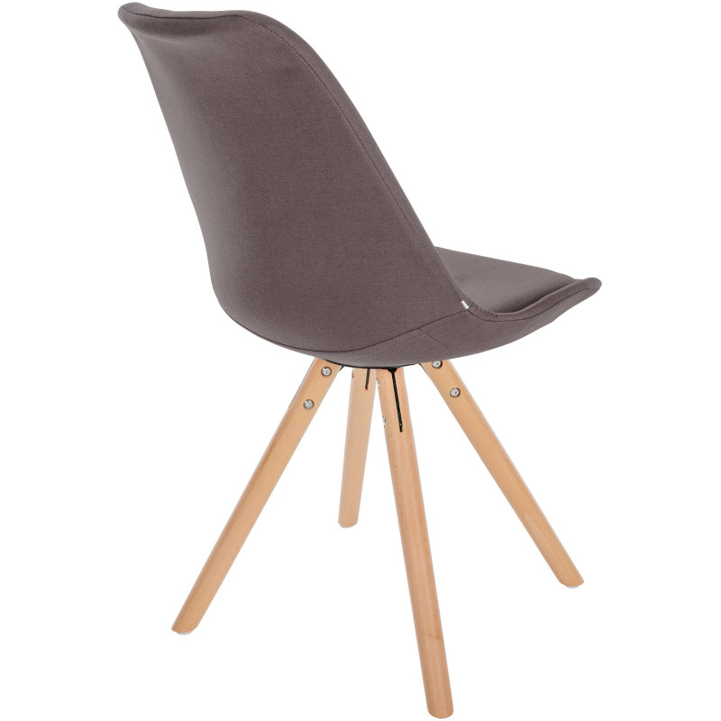 Chaise Sofia, redonda, tecido taupe