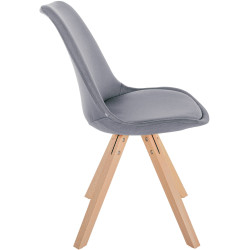 Chaise Sofia, tissu Square, gris clair