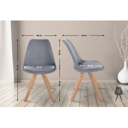 Sedia Sofia, tessuto Square, grigio chiaro