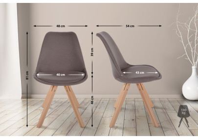 Chaise Sofia, tissu Square, taupe