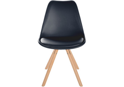 Fauteuil Sofia, en similicuir, rond, noir