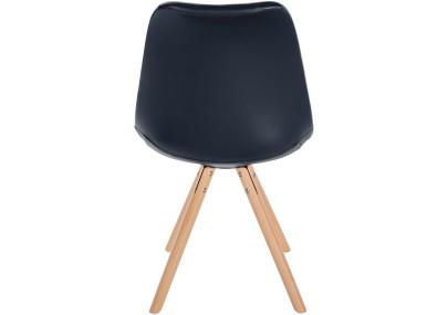 Fauteuil Sofia, en similicuir, rond, noir
