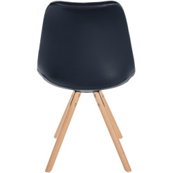 Fauteuil Sofia, en similicuir, rond, noir