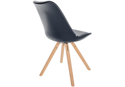 Fauteuil Sofia, en similicuir, rond, noir