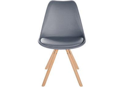 Fauteuil Sofia, en similicuir, rond, gris