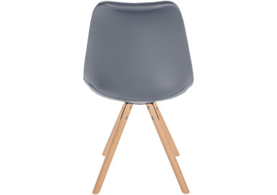 Fauteuil Sofia, en similicuir, rond, gris