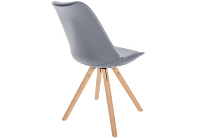 Fauteuil Sofia, en similicuir, rond, gris