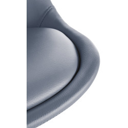 Sillón Sofía, en piel sintética, redondo, gris